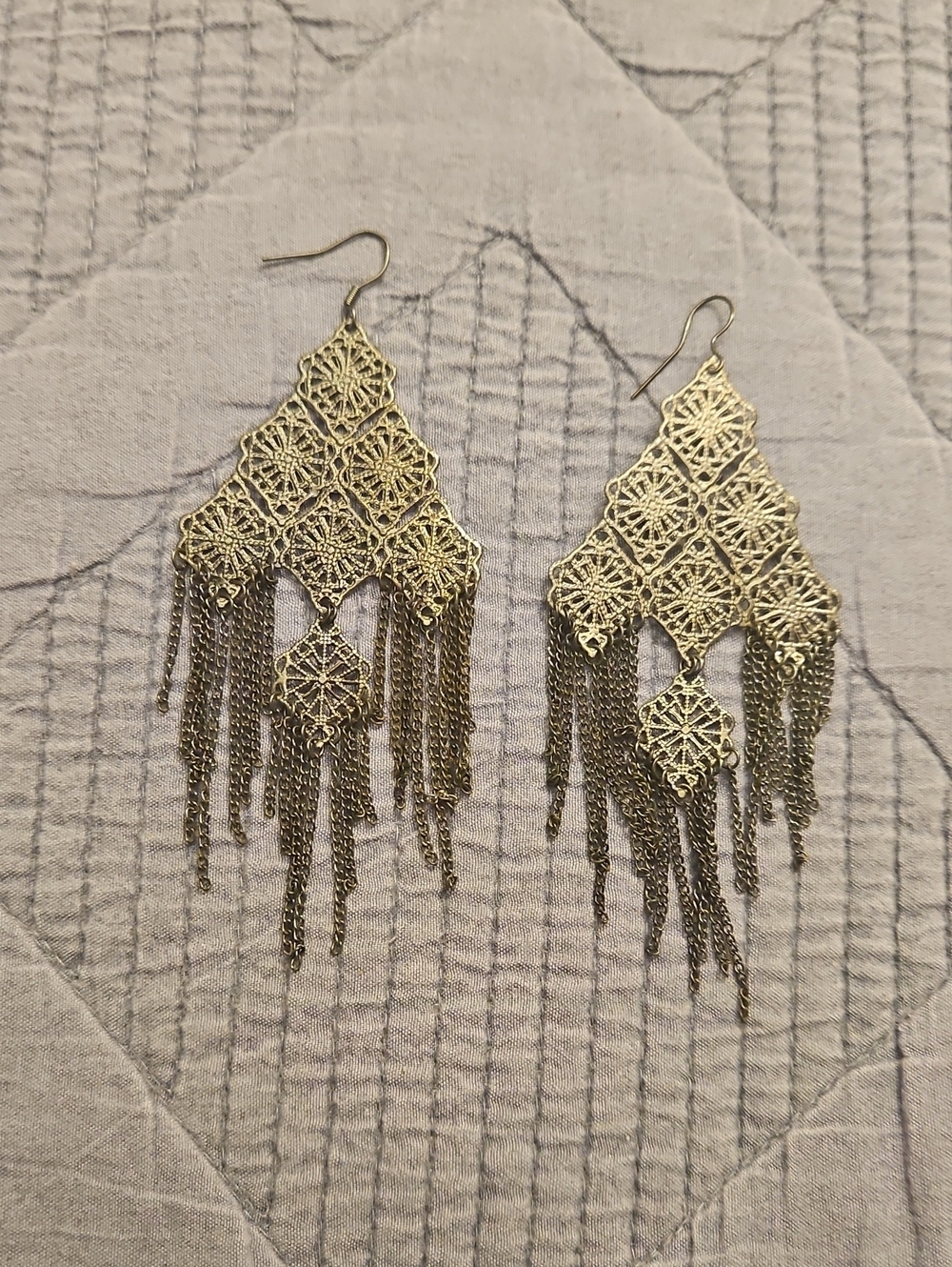 5 For $15 Silver Filigree Tassel Drop Earrings - Elegant Women's Jewelry